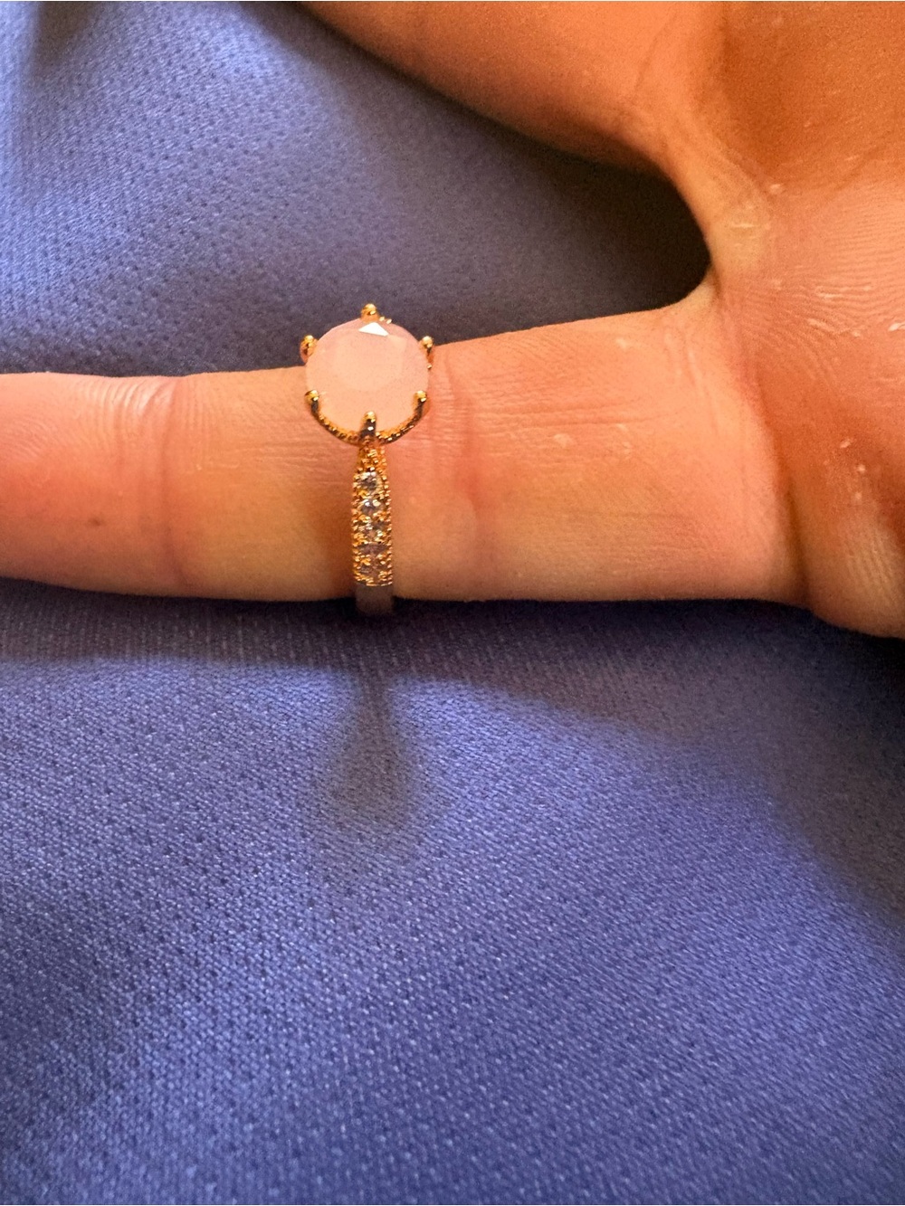 Vintage gold pink tourmaline ring